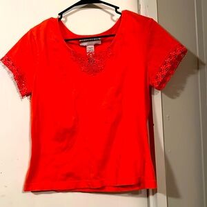 Sag Harbor short sleeve top for women. Size PM
